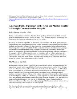 American Public Diplomacy in the Arab and Muslim World: A