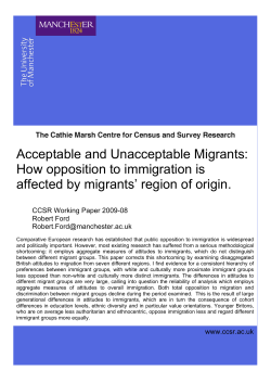Acceptable and Unacceptable Migrants