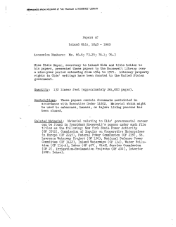 Papers: Chairman, Federal Power Commission, 1939