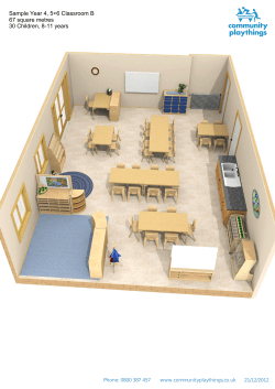 Sample Year 4, 5+6 Classroom B 67 square metres 30 Children, 8