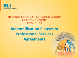 Indemnification Clauses in Professional Services