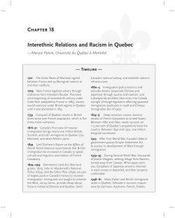 Interethnic Relations and Racism in Quebec