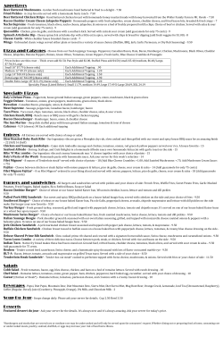 Menu - Daly`s Bar and Grill