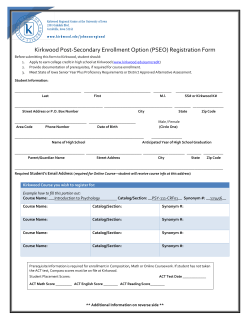 (PSEO) Registration Form - Kirkwood Community College