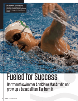 Dartmouth swimmer AnnClaire MacArt did not grow up a baseball