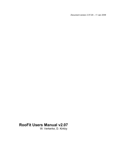 RooFit Users Manual v2.07