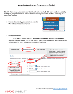 Managing Appointment Preferences in Starfish