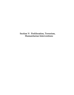Section V: Proliferation, Terrorism, Humanitarian Interventions