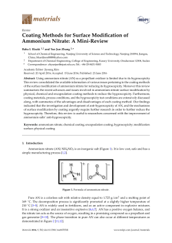 Coating Methods for Surface Modification of Ammonium Nitrate: A