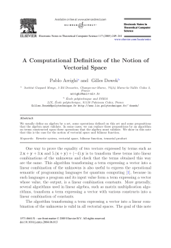 A Computational Definition of the Notion of Vectorial Space