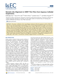 Nematic-Like Alignment in SWNT Thin Films from Aqueous Colloidal