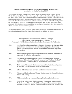 History of Service - University of the Incarnate Word