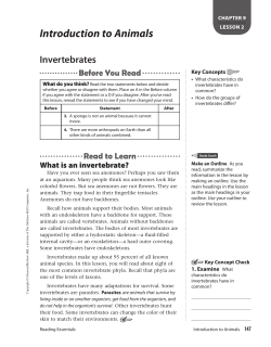 Introduction to Animals - St. Joseph Hill Academy