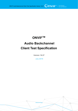 ONVIF Audio Backchannel Client Test Specification v16.07