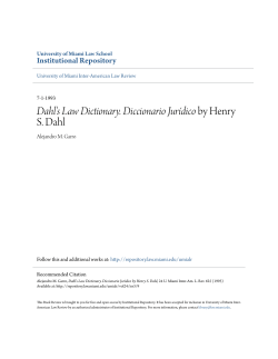 Dahl`s Law Dictionary. Diccionario Jur&Atilde;Łdico by Henry S. Dahl