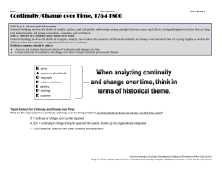 Continuity/Change over Time, 1754-1800