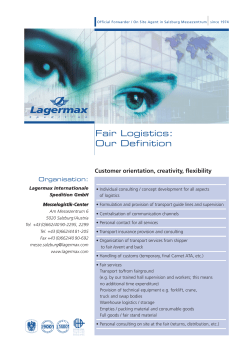 Information sheet on trade show logistics 1.5 MB