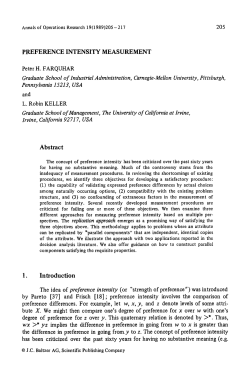 Preference intensity measurement