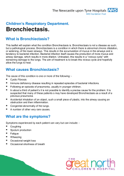 Bronchiectasis. - Newcastle Hospitals