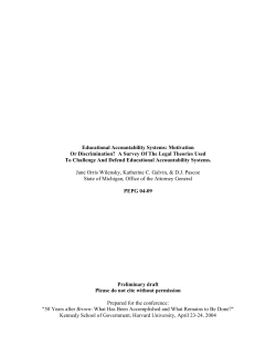 Educational Accountability Systems: Motivation Or Discrimination? A