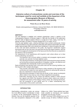 Chapter 30 Intensive culture of scleractinian corals and overview of
