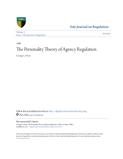The Personality Theory of Agency Regulation