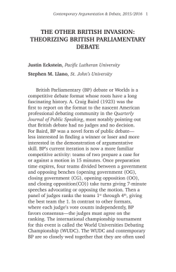 the other british invasion: theorizing british parliamentary debate