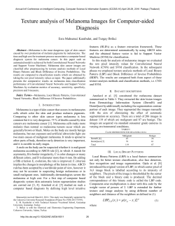 Texture analysis of Melanoma Images for Computer