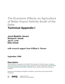 The Economic Effects on Agriculture of Water Export Salinity South