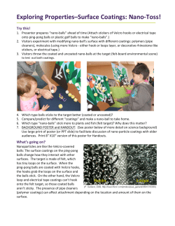 Exploring Properties–Surface Coatings: Nano-‐Toss!