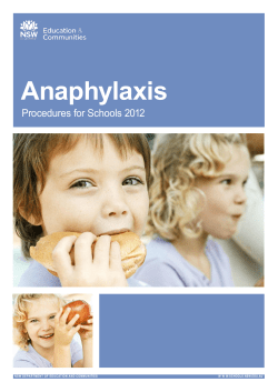 Anaphylaxis Procedures for Schools - 2012