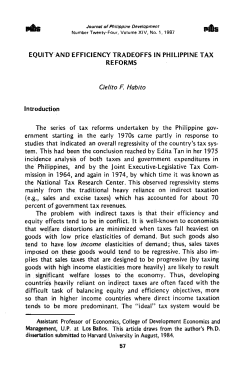 Equity and Efficiency Tradeoffs in Philippine Tax Reforms - SERP-P