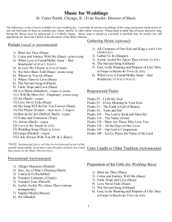 Music for Weddings - ST. VIATOR PARISH