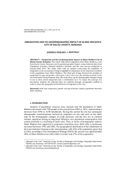 emigration and its geodemographic impact in slănic moldova