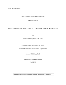 subterranean warfare: a counter to us airpower