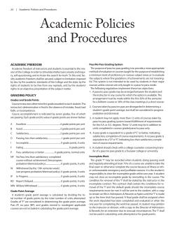 Academic Policies and Procedures