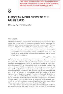 The Media and Financial Crises: Comparative and