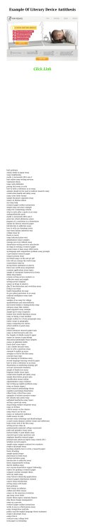 Example Of Literary Device Antithesis