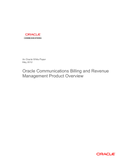 Oracle Communications Billing and Revenue Management