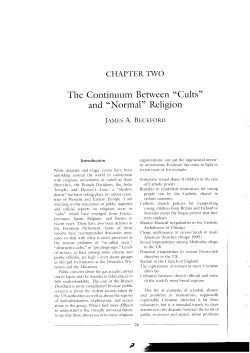 The Continuum Between "Cults" and "Normal" Religion