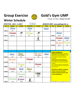 group exercise gold`s gym ump schedule