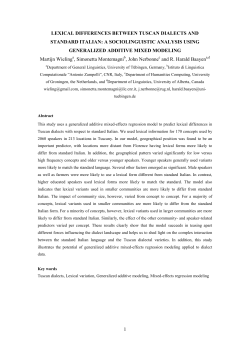 Lexical Differences between Tuscan Dialects and Standard Italian