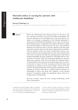 Narrative ethics in nursing for persons with intellectual disabilities1