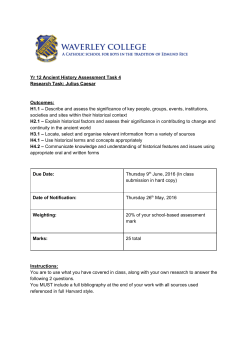 Yr 12 Ancient History Assessment Task 4 Research Task: Julius