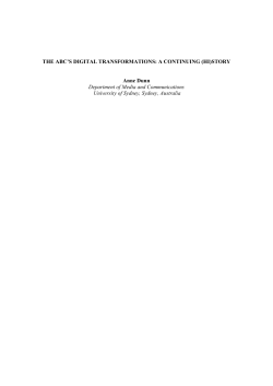 THE ABC`S DIGITAL TRANSFORMATIONS: A CONTINUING (HI