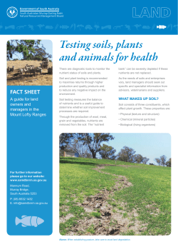 Testing soils, plants and animals for health