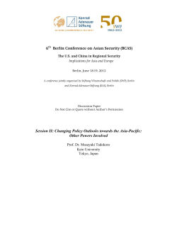 Japan`s Reactions to Rising China - Stiftung Wissenschaft und Politik