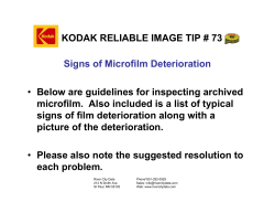 KODAK RELIABLE IMAGE TIP # 73 Signs of Microfilm Deterioration