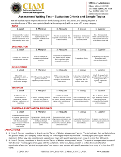 Assessment Writing Test &ndash; Evaluation Criteria and Sample Topics
