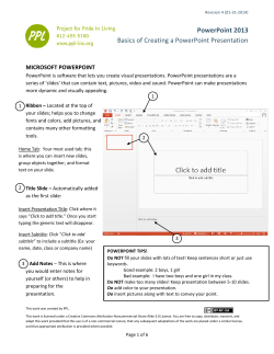 PowerPoint 2013 Basics of Creating a PowerPoint Presentation